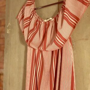 Dusty Red Striped Dress